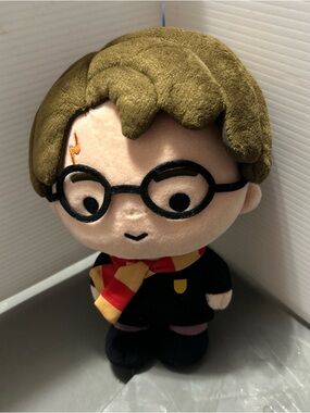 Plush Wizard Doll in Olive Hair with Red & Gold Scarf